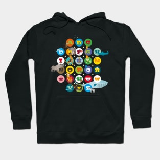 Alphabet - Animals from A to Z for children Hoodie